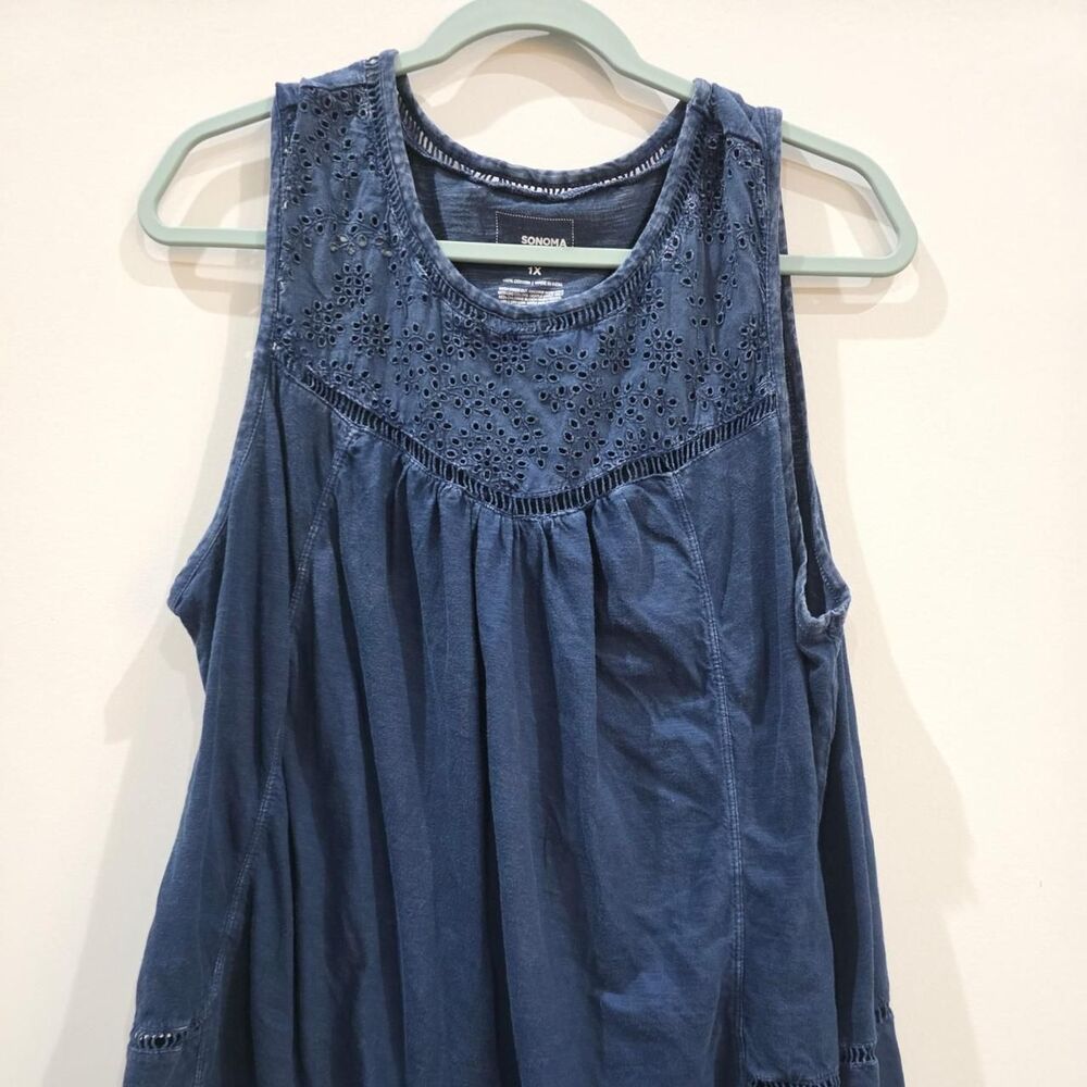 Sonoma-goods-for-life Women's Navy and Blue Vest